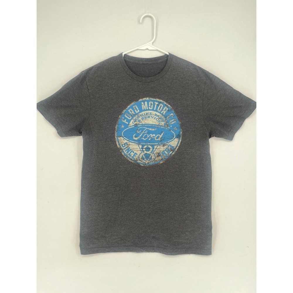 Ford Motor Co Graphic T-Shirt Mens Charcoal Gray Distressed Logo Tee 20x27.5